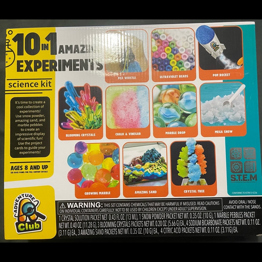 10 different experiments in 1 that came from S.T.E.M